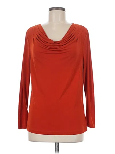 Pre-owned Rafaella Long Sleeve Top Red Cowl Neck Tops