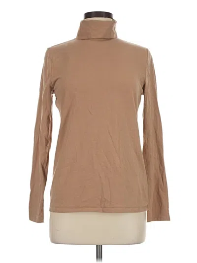 Pre-owned Rafaella Long Sleeve Turtleneck In Tan