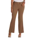 Rafaella Petite Curvy Fit Boot Cut Pants In Brown