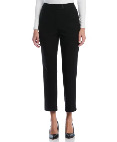 Rafaella Petite Extended Tab Straight-leg Ankle Pants In Black