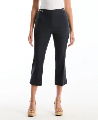 Rafaella Petite Horse Bit Pull-on Capri Pants In Blue