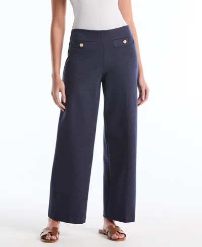 Rafaella Petite Indigo Denim Wide-leg Pants In Blue