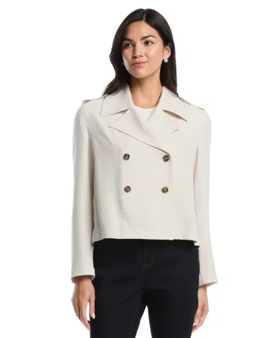 Rafaella Petite Long Sleeve Trench Jacket In Neutral
