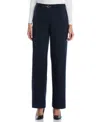 Rafaella Petite Novelty Pull-on Wide-leg High-rise Pants In Blue