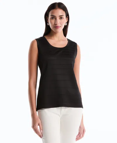 Rafaella Petite Ottoman Knit Sleeveless Top In Black