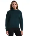 Rafaella Petite Split-neck Long-sleeve Pullover Sweater In Multi