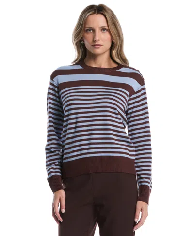 Rafaella Petites Striped Crewneck Long-sleeve Sweater In Multi