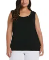 Rafaella Plus Size Crew Neck Tank Top In Black