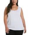 Rafaella Plus Size Crew Neck Tank Top In White