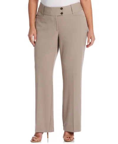 Rafaella Plus Size Curvy Fit Bootcut Pant In Summer Straw