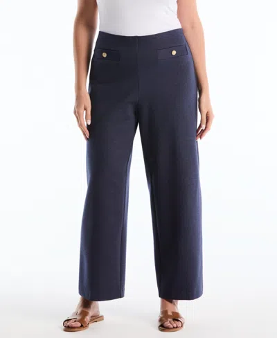 Rafaella Plus Size Indigo Denim Wide Leg Pants In Blue