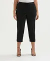 Rafaella Plus Size Satin Mid Rise Twill Capri Pants With Slant Pocket