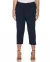 Rafaella Plus Size Satin Mid Rise Twill Capri Pants With Slant Pocket