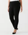 Rafaella Plus Size Slim Leg Ankle Pant With Hardware In Black