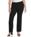 Rafaella Plus Size Stretch Crepe Classic Fit Pants In Black