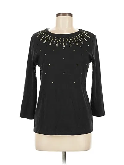 Pre-owned Rafaella Pullover Sweater In Black