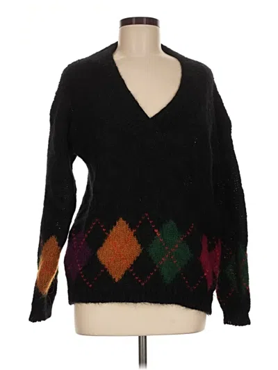 Pre-owned Rafaella Pullover Sweater In Black