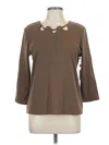 Rafaella Pullover Sweater In Brown