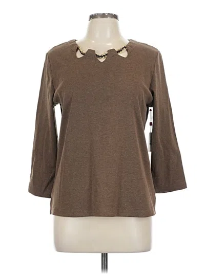 Rafaella Pullover Sweater In Brown