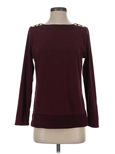Pre-owned Rafaella Pullover Sweater In Burgundy