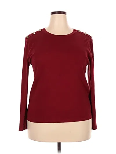 Pre-owned Rafaella Pullover Sweater In Burgundy
