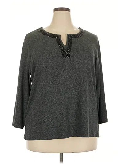 Pre-owned Rafaella Pullover Sweater In Gray