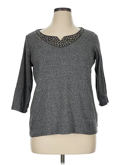 Pre-owned Rafaella Pullover Sweater In Gray