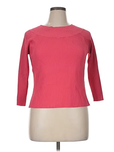 Pre-owned Rafaella Pullover Sweater In Pink