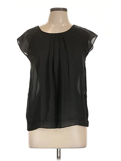 Pre-owned Rafaella Short Sleeve Blouse In Black
