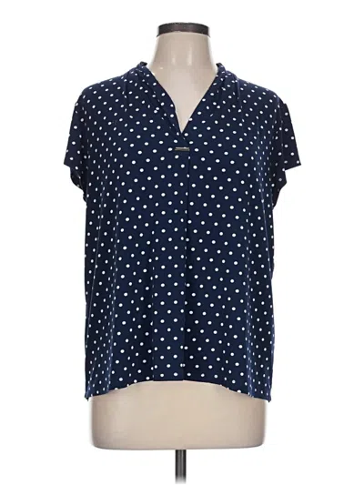 Pre-owned Rafaella Short Sleeve Blouse In Blue