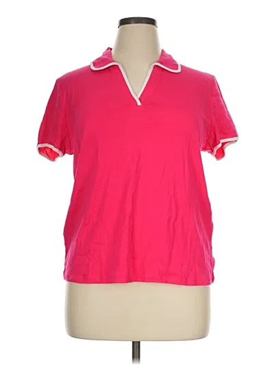 Pre-owned Rafaella Short Sleeve Polo Shirt In Pink