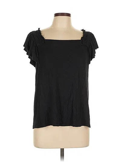 Pre-owned Rafaella Short Sleeve Top Black Sweetheart Neckline Tops