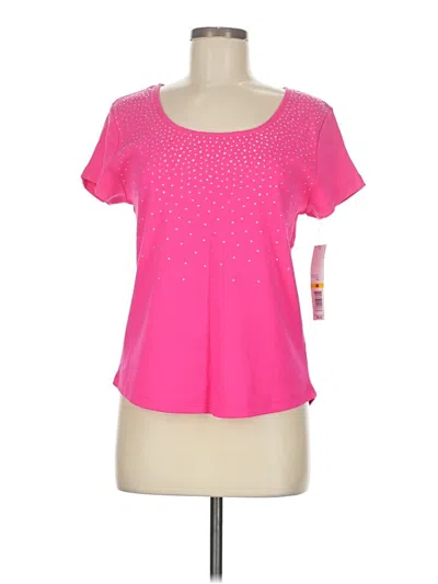 Rafaella Short Sleeve Top Pink Scoop Neck Tops