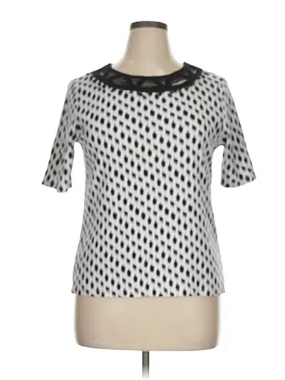 Pre-owned Rafaella Short Sleeve Top Silver Keyhole Neckline Tops