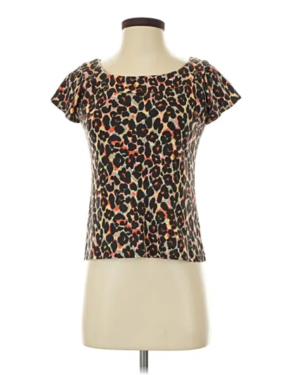 Pre-owned Rafaella Short Sleeve T-shirt In Brown