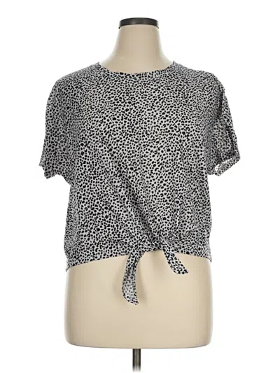 Pre-owned Rafaella Short Sleeve T-shirt In Gray