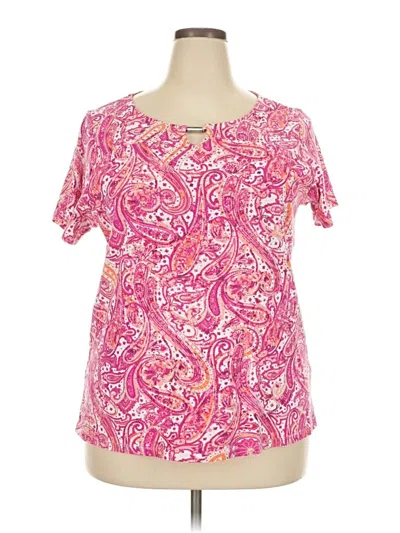 Pre-owned Rafaella Short Sleeve T-shirt In Pink