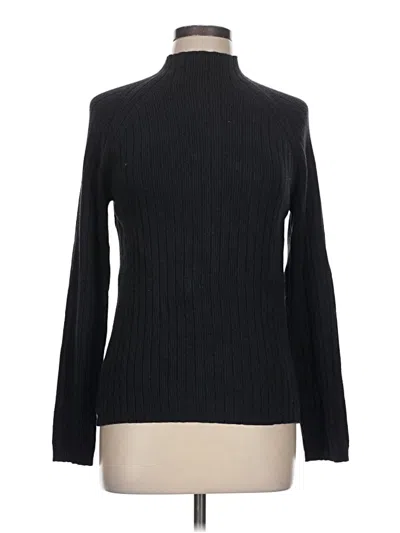 Pre-owned Rafaella Silk Pullover Sweater In Black