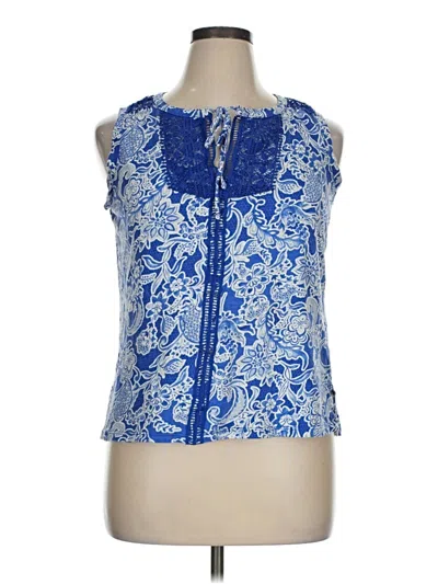 Pre-owned Rafaella Sleeveless Blouse In Blue