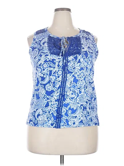 Pre-owned Rafaella Sleeveless Blouse In Blue