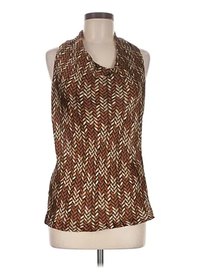 Pre-owned Rafaella Sleeveless Blouse In Brown