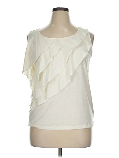 Pre-owned Rafaella Sleeveless Blouse In White