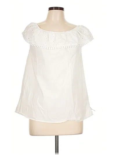 Pre-owned Rafaella Sleeveless Blouse In White
