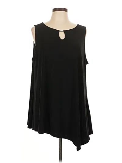 Pre-owned Rafaella Sleeveless Top Black Cold Shoulder Neckline Tops