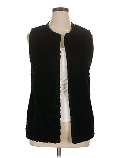 Pre-owned Rafaella Sleeveless Top Black Plunge Neckline Tops