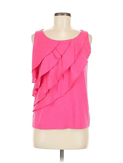 Pre-owned Rafaella Sleeveless Top Pink One Shoulder Neckline Tops