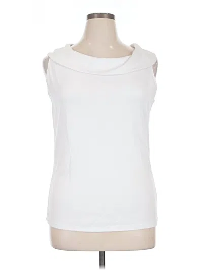 Pre-owned Rafaella Sleeveless Top White Boatneck Tops