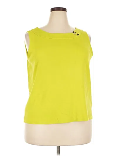 Pre-owned Rafaella Sleeveless Top Yellow Boatneck Tops