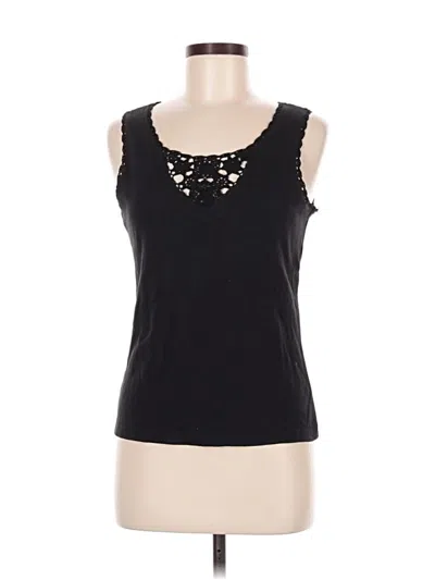 Pre-owned Rafaella Sleeveless T-shirt In Black