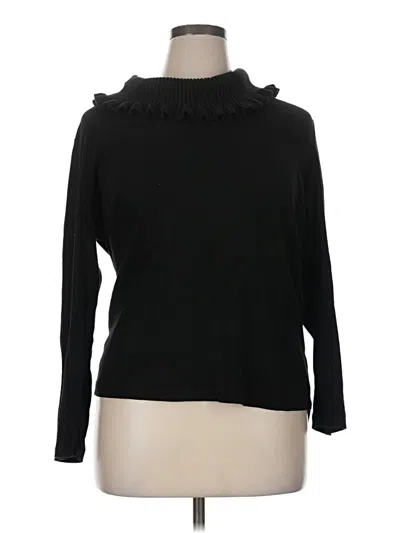 Pre-owned Rafaella Turtleneck Sweater In Black